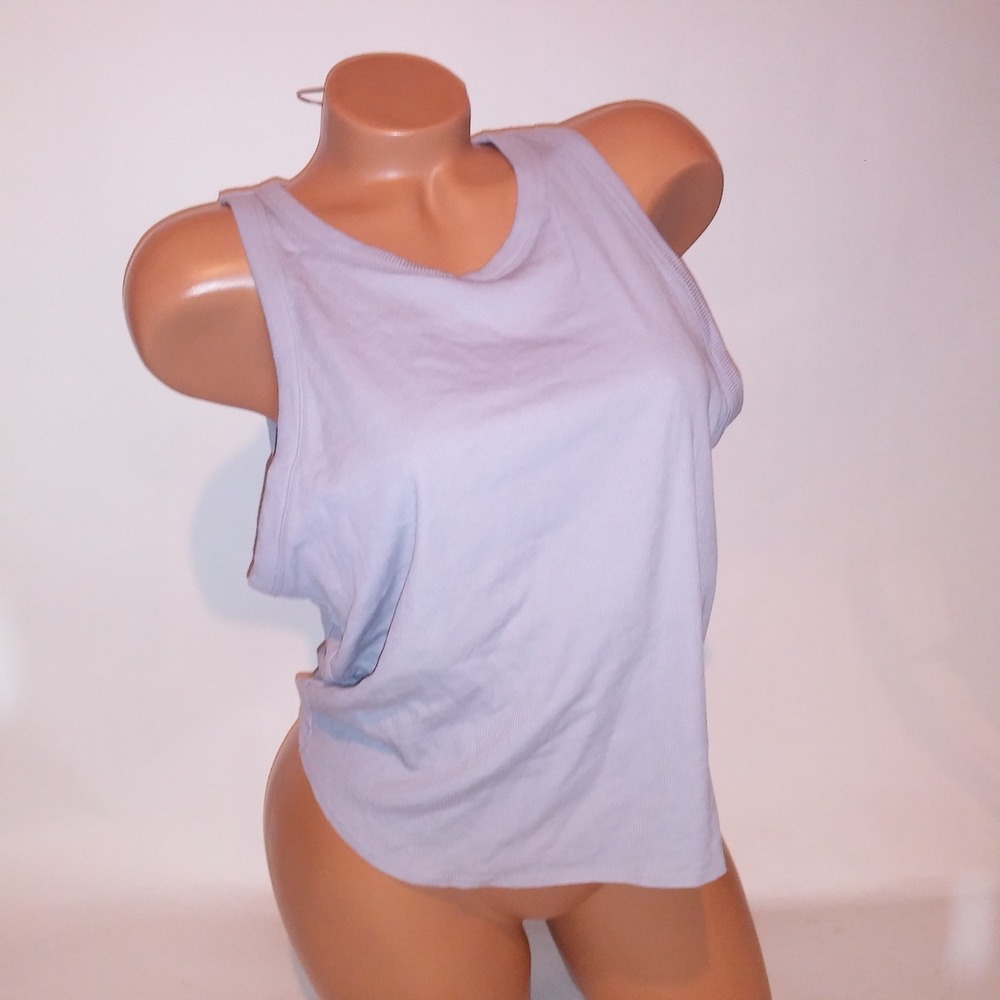 Victoria Secret PINK Tank Top Crop XXL 2X Ribbed Solid Shelf Bra Sleeveless New - Picture 9 of 10